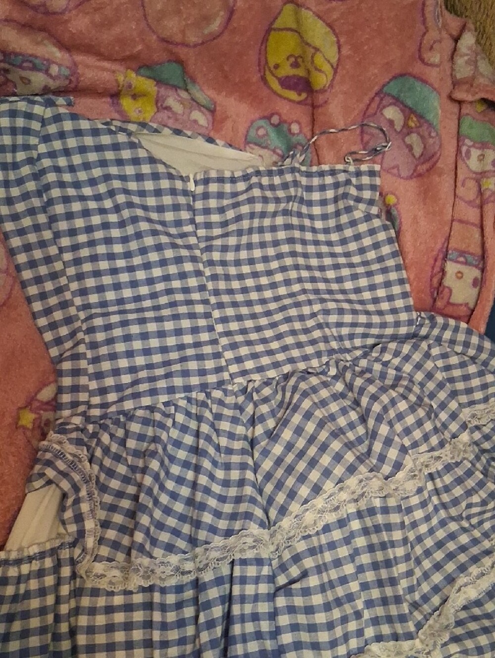 SHEIN Blue and White Gingham Mini Dress - Picture 3 of 3